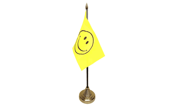Smilie Tisch-Fahne gedruckt mit Fuss | 10 x 15 cm - Bild 1
